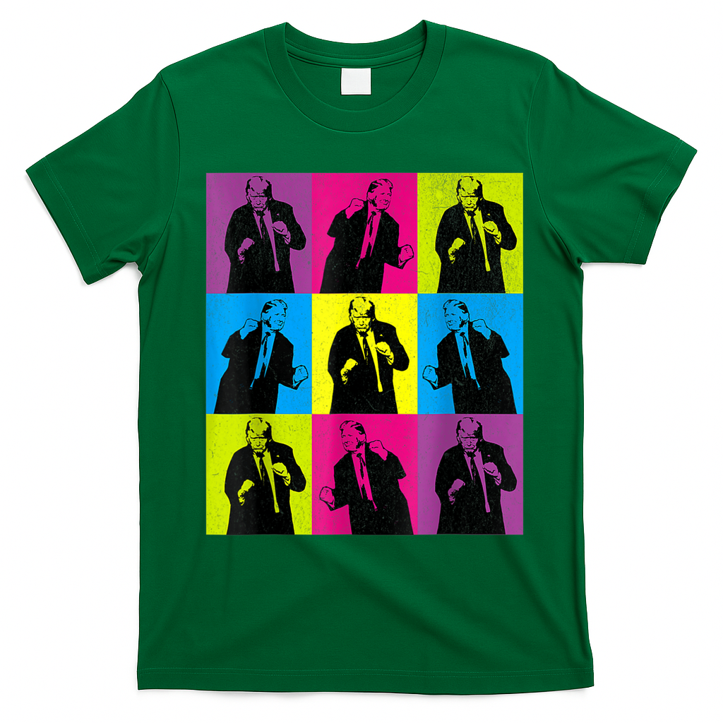 Happy Trump Dancing Pop Art Trump T-Shirt - Irish Green