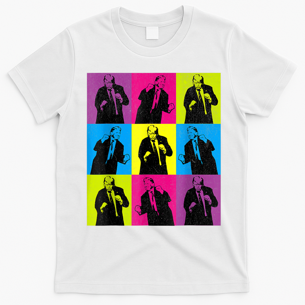 Happy Trump Dancing Pop Art Trump T-Shirt - White