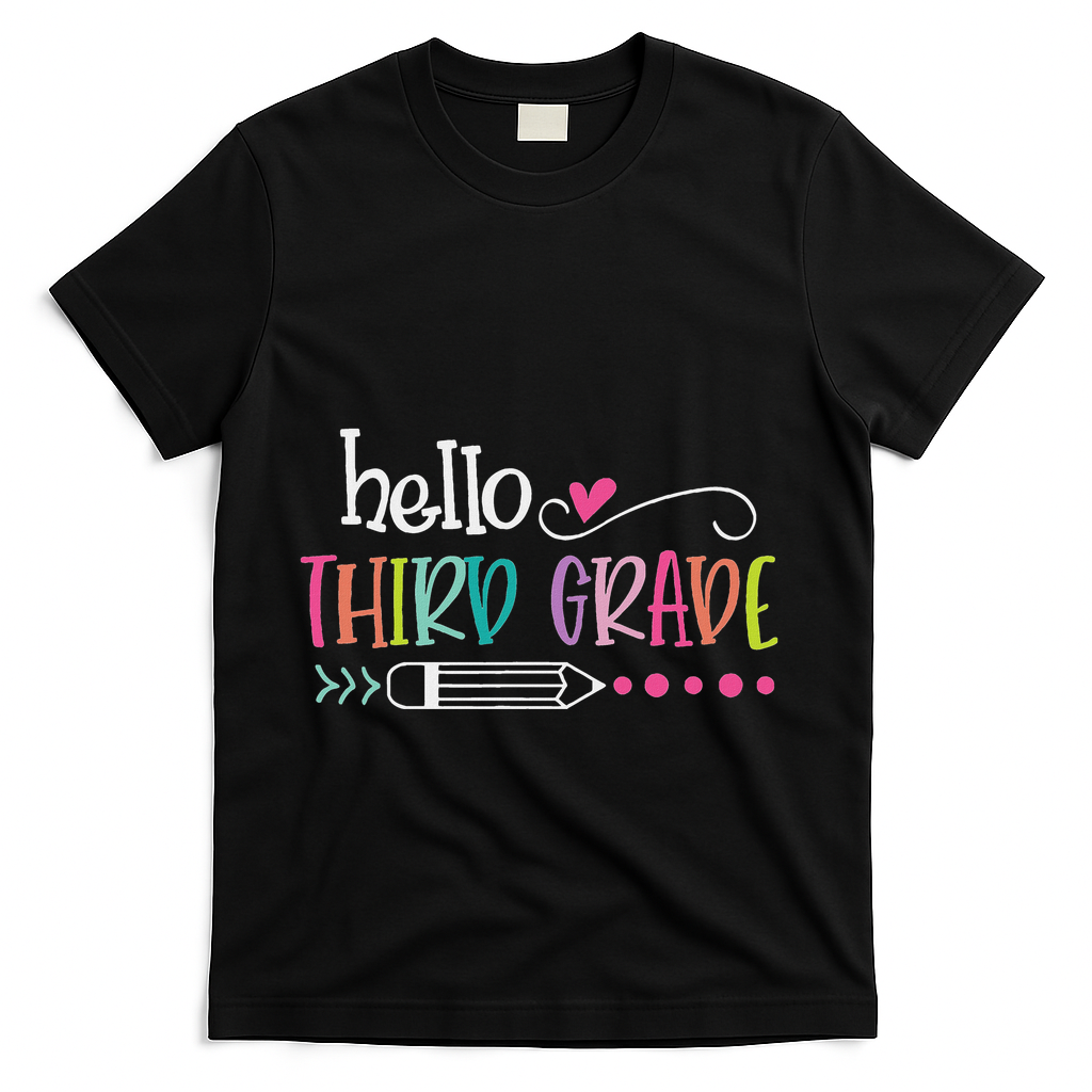 Hello Third Grade Fun 3rd Grade To School Gifts T-Shirt - Black
