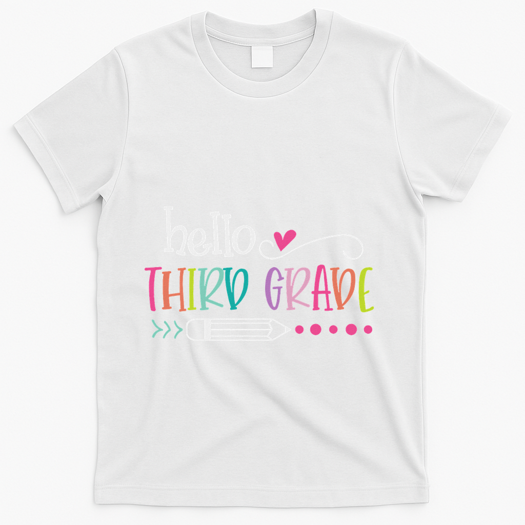 Hello Third Grade Fun 3rd Grade To School Gifts T-Shirt - White