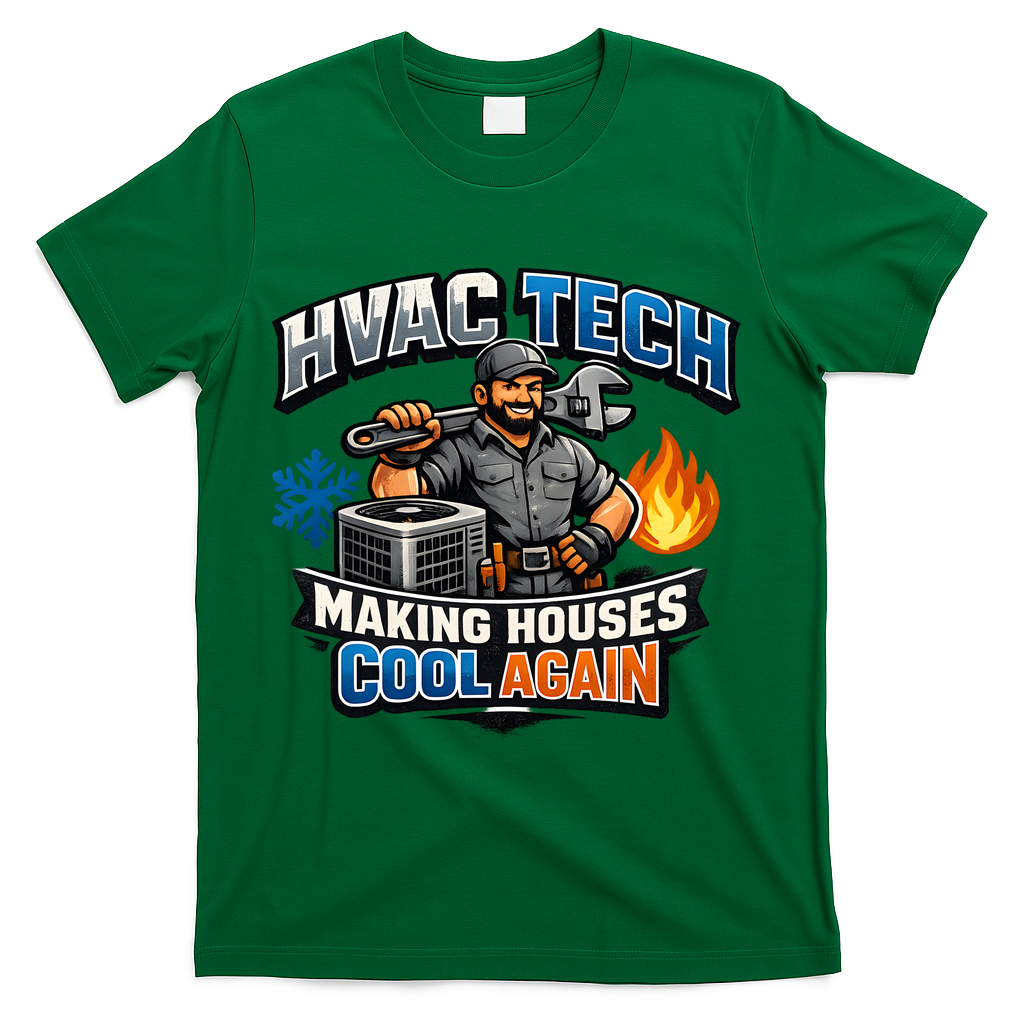 HVAC Tech Making Houses Cool Again  T-Shirt - Green