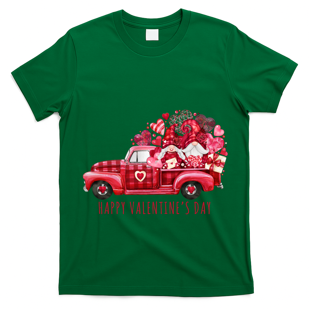 Happy Valentines Day Gnome Vintage Truck T-Shirt