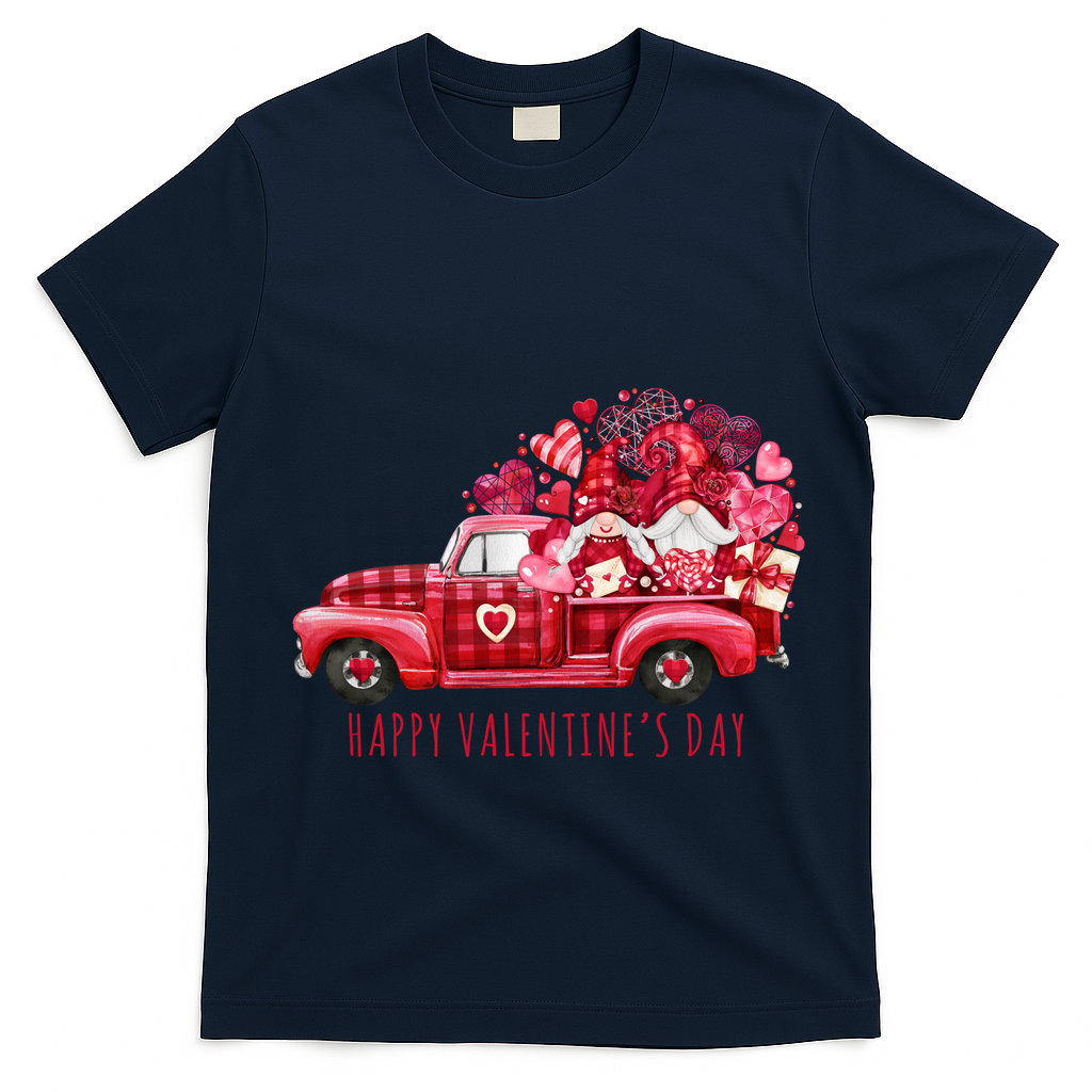 Happy Valentines Day Gnome Vintage Truck T-Shirt