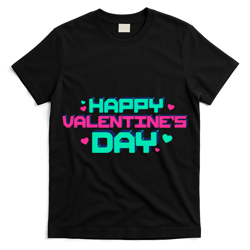 Happy Valentines Day Retro Neon Gift T-Shirt