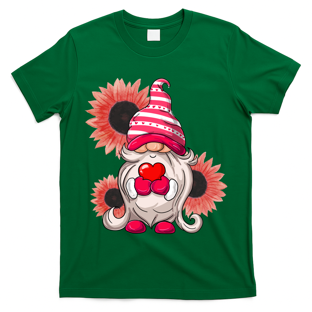 Happy Valentine's Day Gnome Sunflower T-Shirt