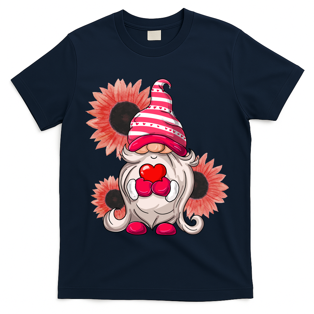 Happy Valentine's Day Gnome Sunflower T-Shirt