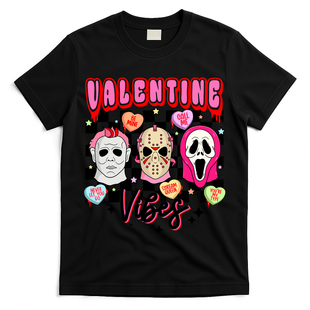 Horror ValentinesRetro Valentine’S Day Valentine Vibes T-Shirt