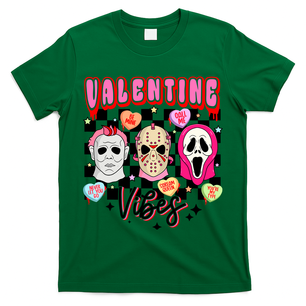 Horror ValentinesRetro Valentine’S Day Valentine Vibes T-Shirt