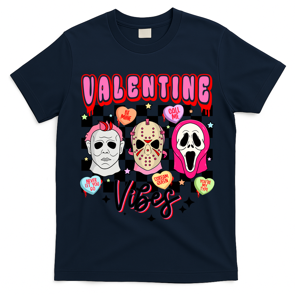 Horror ValentinesRetro Valentine’S Day Valentine Vibes T-Shirt
