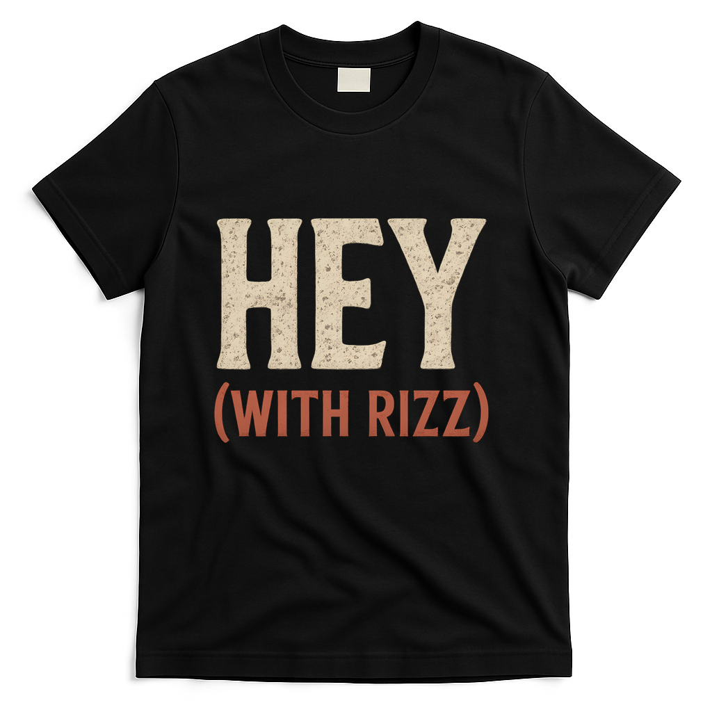 Hey (With Rizz) T-Shirt - Black
