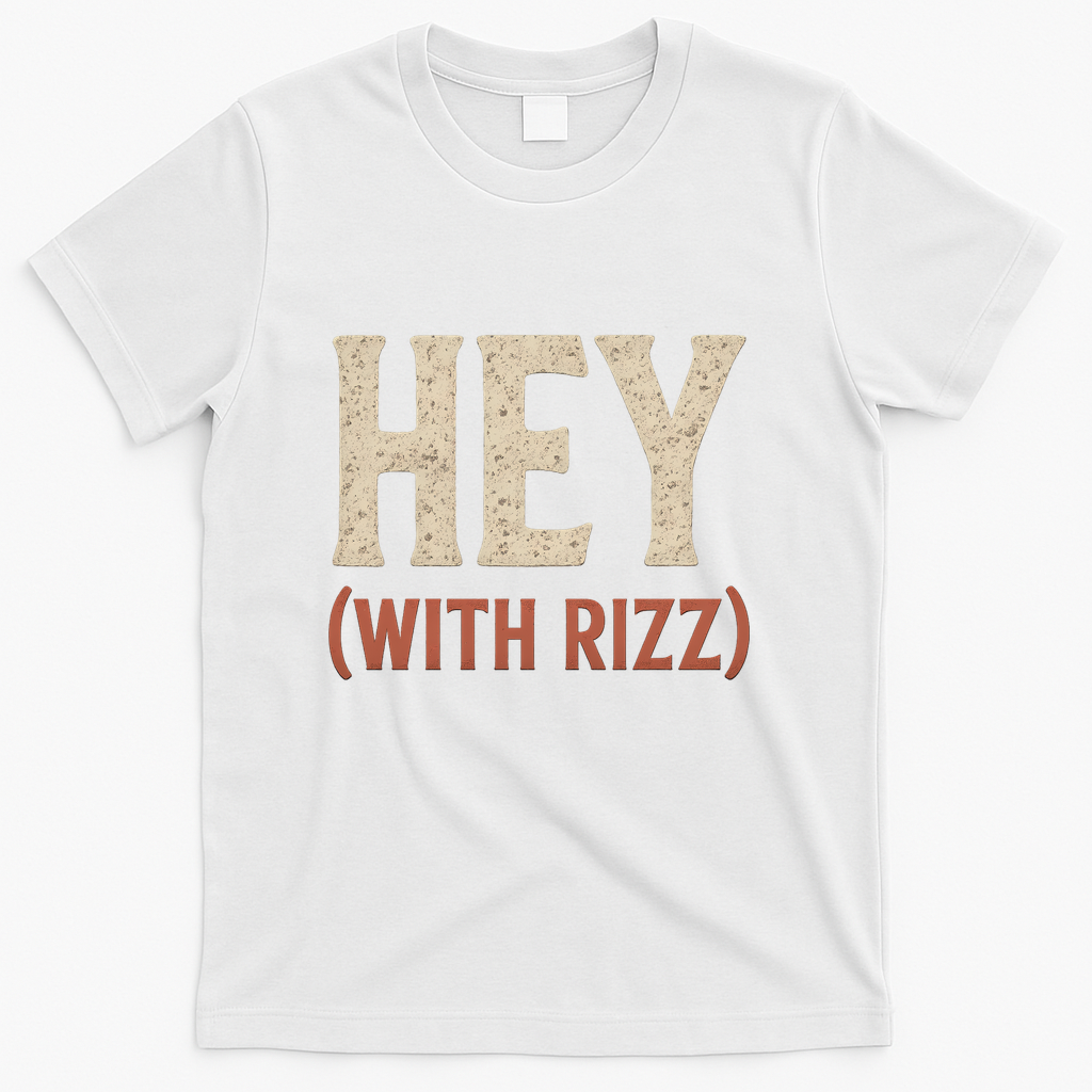 Hey (With Rizz) T-Shirt - White