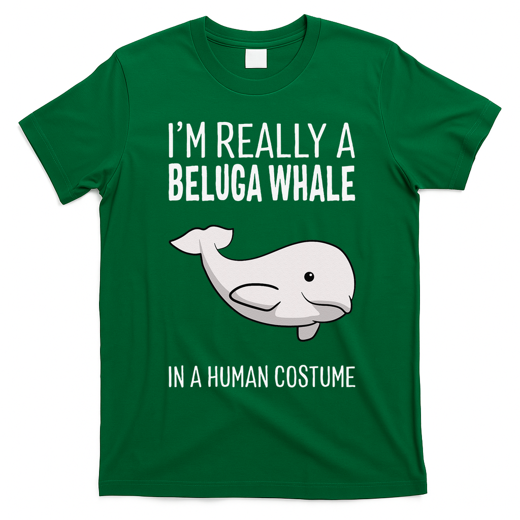 Im A Beluga Whale In A Human Costume Halloween Gift Cute T-Shirt - Irish Green