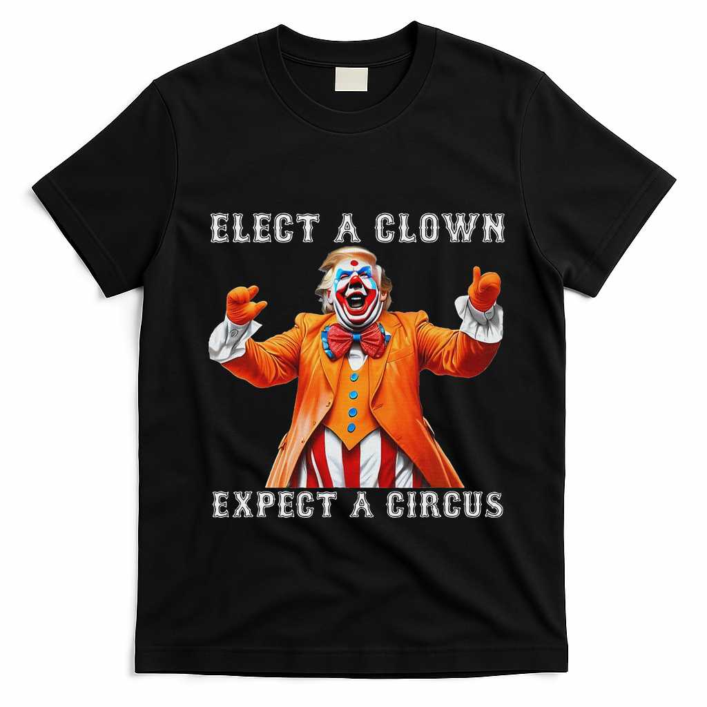 Impeach Anti Trump Elect A Clown Expect A Circus T-Shirt - Black