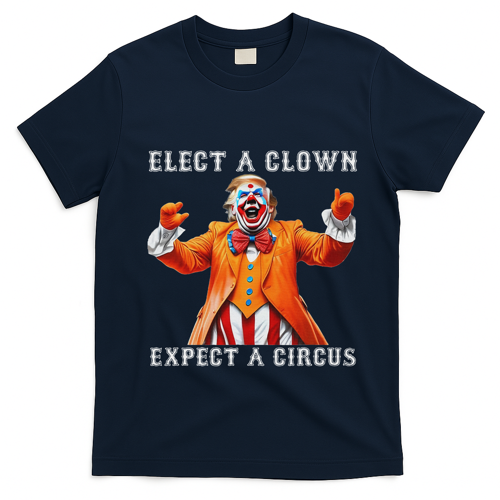 Impeach Anti Trump Elect A Clown Expect A Circus T-Shirt - Navy Blue