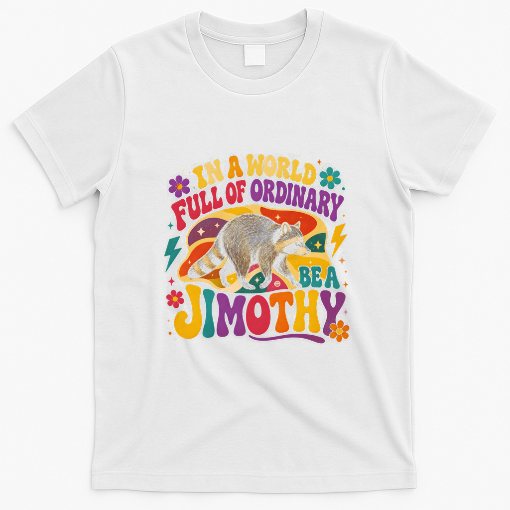 In A World Full Of Ordinary Bea Jimothy Raccoon T-Shirt - White