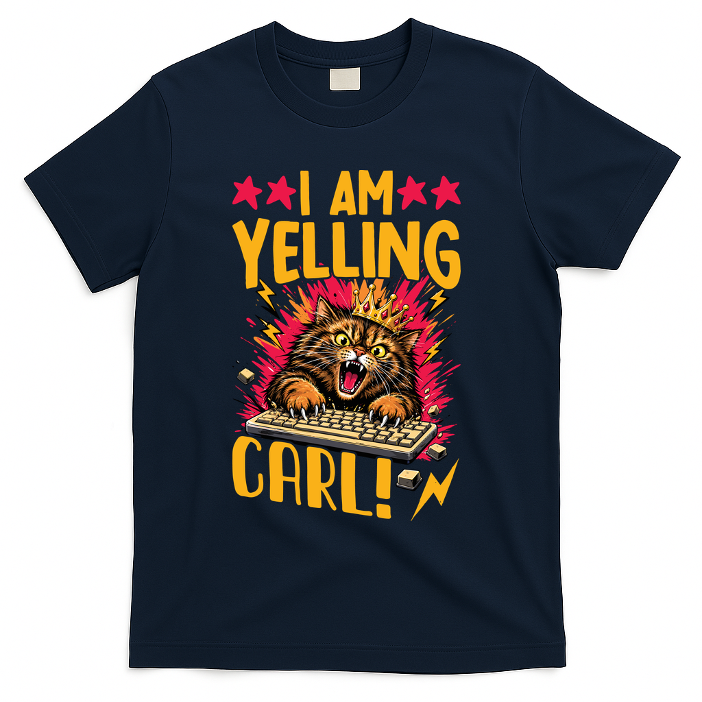 I Am Yelling Carl T-Shirt - Navy