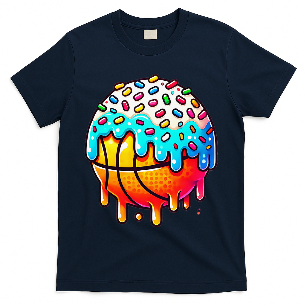 Ice Cream Basketball Drip Basketball Stuff T-Shirt - Navy