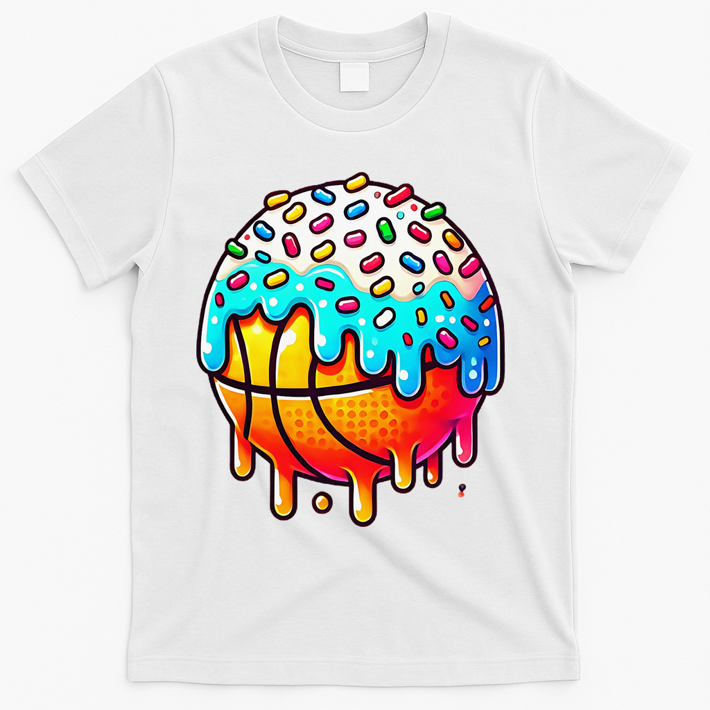 Ice Cream Basketball Drip Basketball Stuff T-Shirt - White