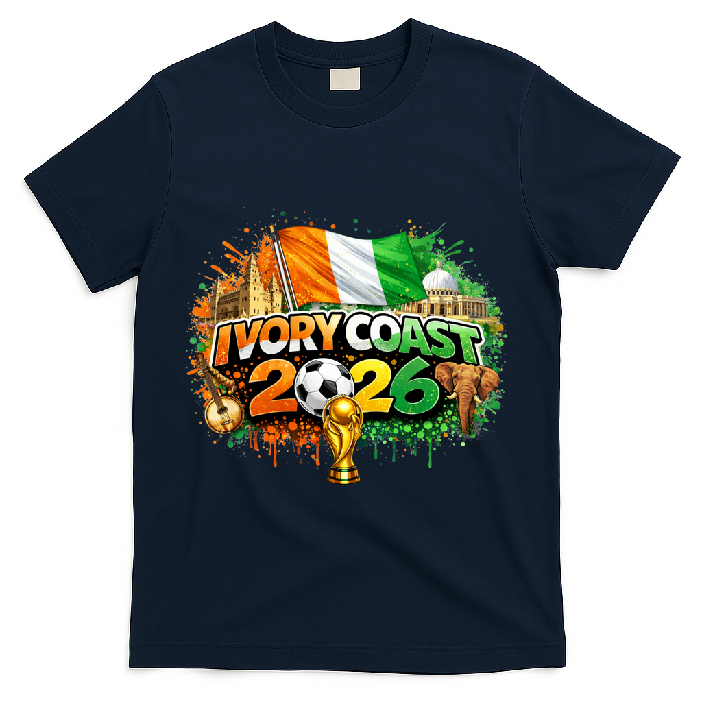 IVORY COAST North America Soccer Tournament 2026 T-Shirt - Navy