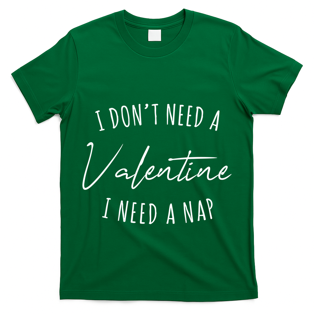 I Dont Need A Valentine I Need A Nap Funny T-Shirt