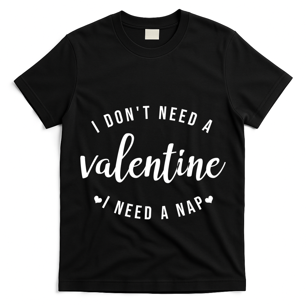 I DonT Need A Valentine I Need A Nap Funny Valentines Day T-Shirt