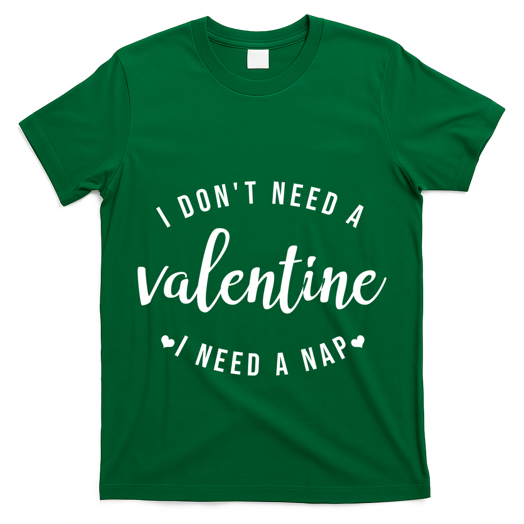 I DonT Need A Valentine I Need A Nap Funny Valentines Day T-Shirt
