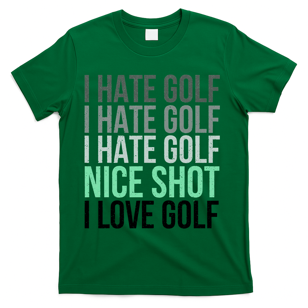 I Hate Golf Nice Shot I Love Golf Golfer Golfing Lover T-Shirt - Green