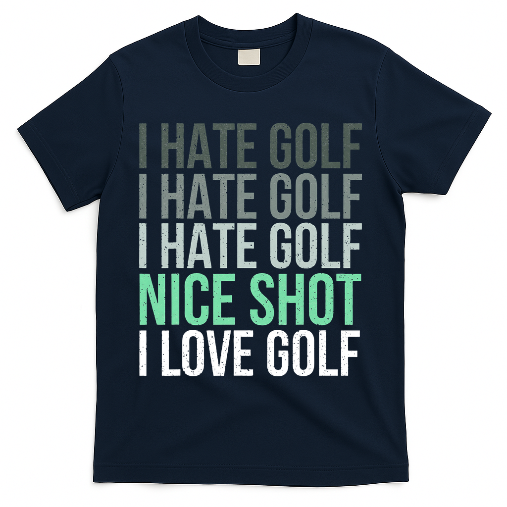I Hate Golf Nice Shot I Love Golf Golfer Golfing Lover T-Shirt - Navy