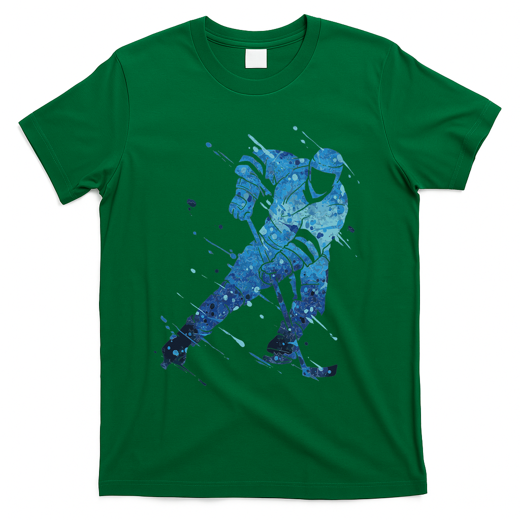 Ice Hockey Player T-Shirt - Green