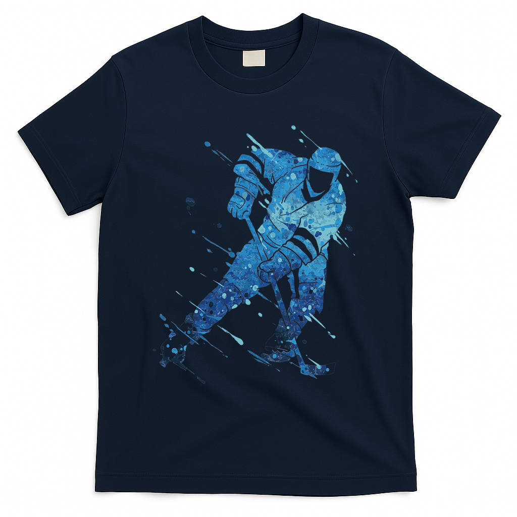 Ice Hockey Player T-Shirt - Navy