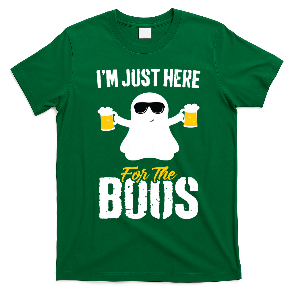 IM Just Here For The Boos Beer Funny Halloween T-Shirt - Irish Green
