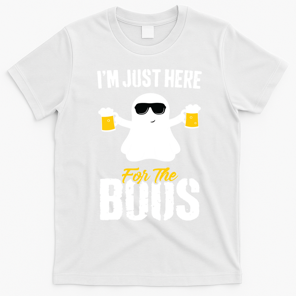 IM Just Here For The Boos Beer Funny Halloween T-Shirt - White