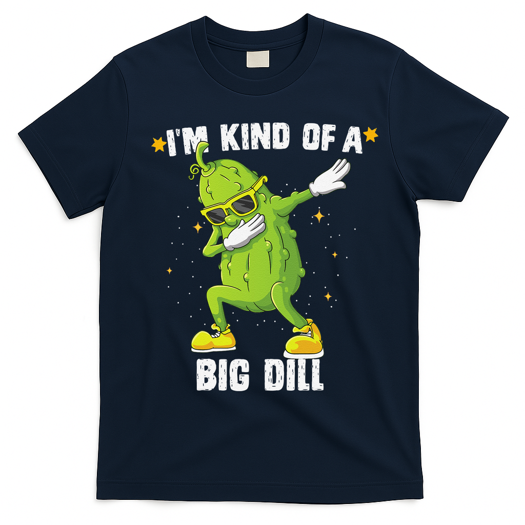 Im Kind Of Big Dill Pickle Dabbing Halloween Cucumber T-Shirt - Navy Blue