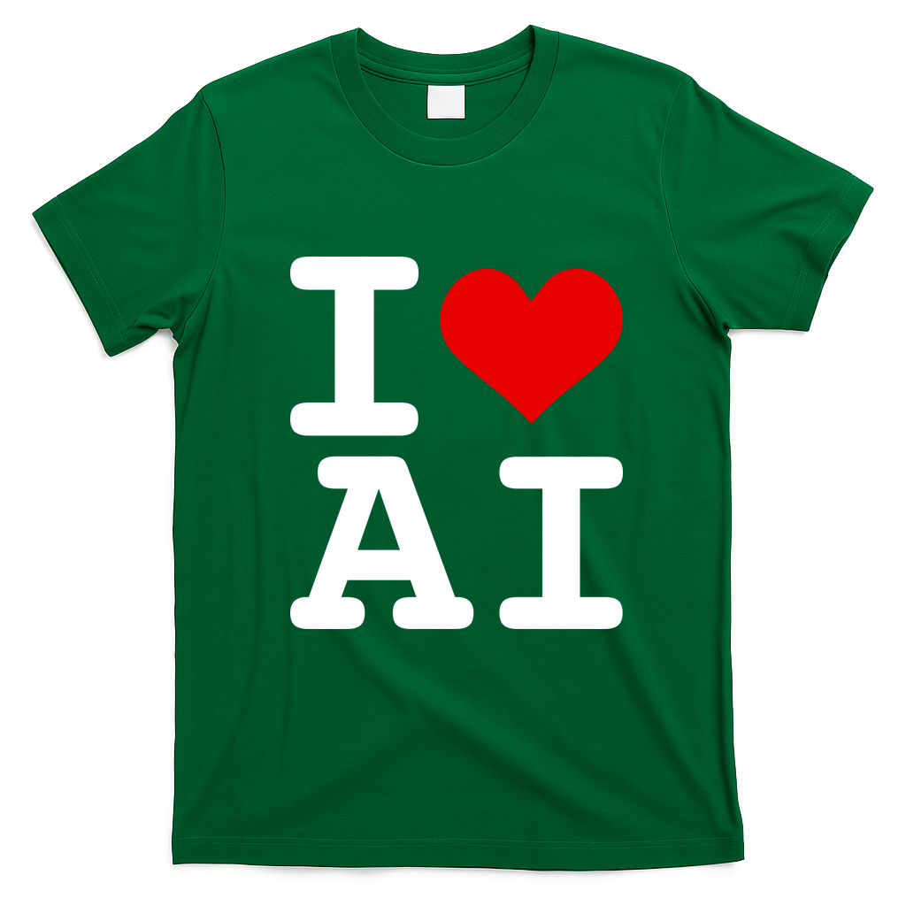 I Love AI I Heart Artificial Intelligence T-Shirt - Irish Green