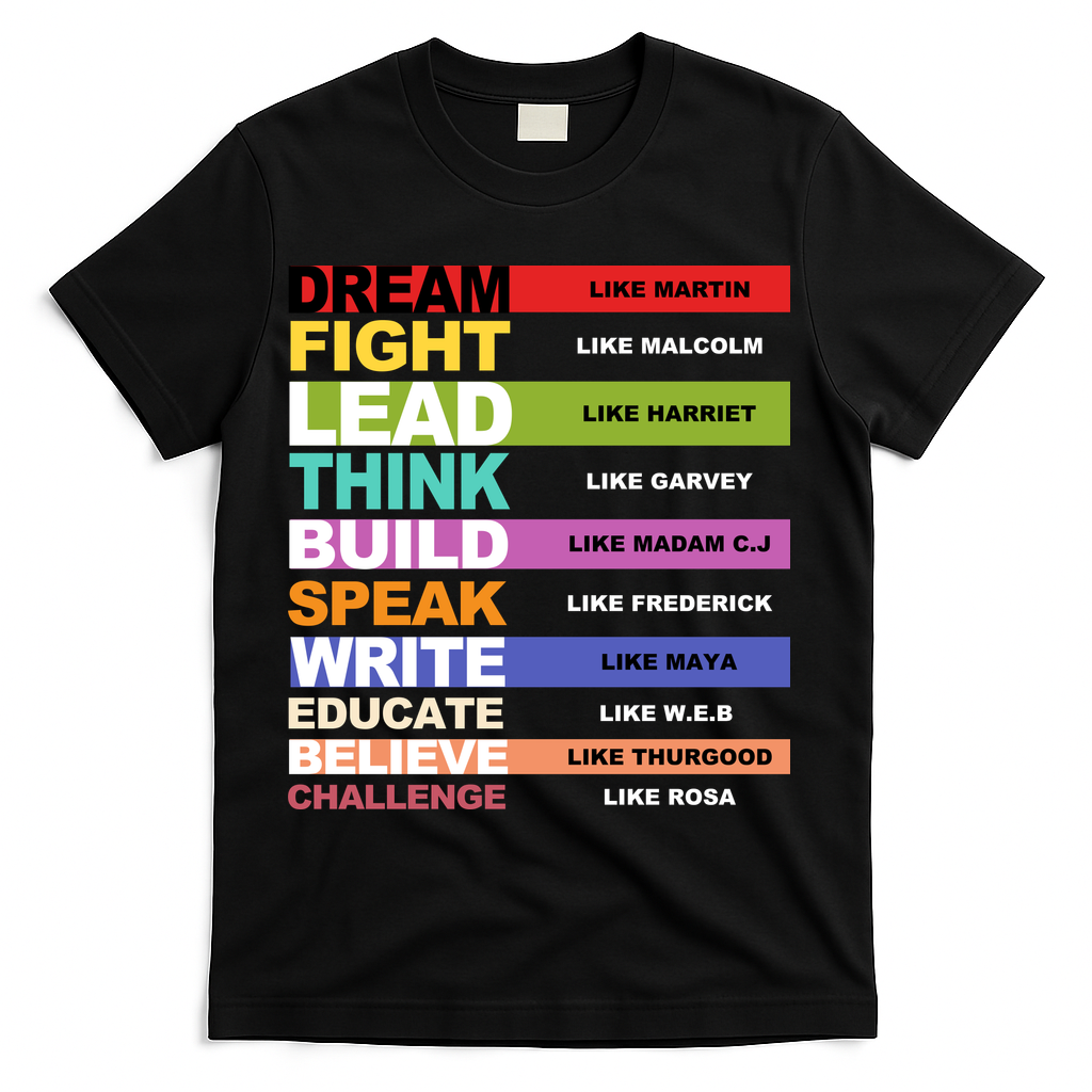 Inspiring Leaders Black History Month T-Shirt - Black