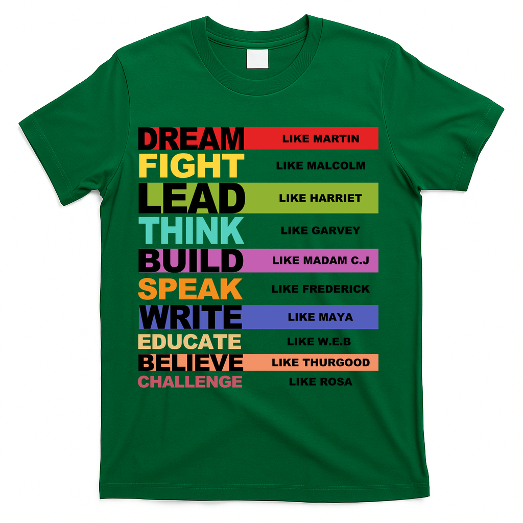 Inspiring Leaders Black History Month T-Shirt - Green