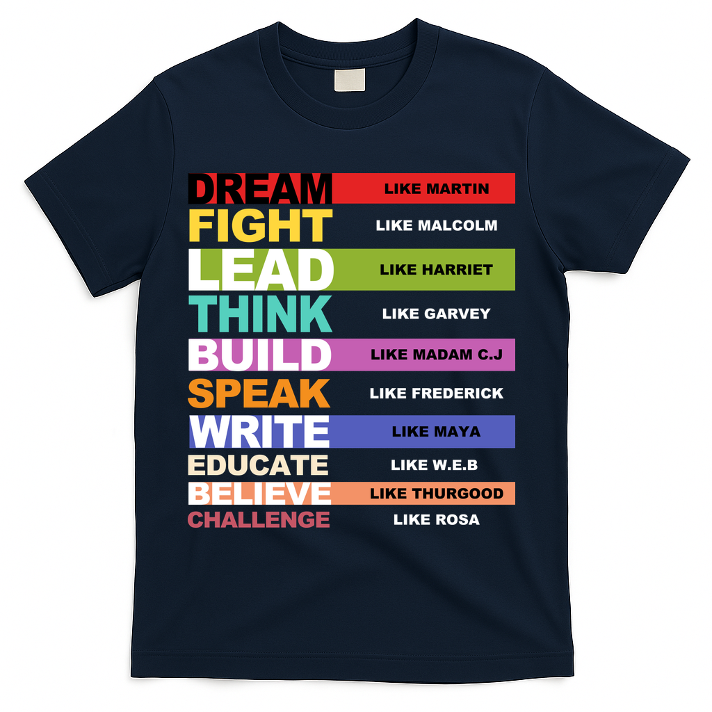 Inspiring Leaders Black History Month T-Shirt - Navy