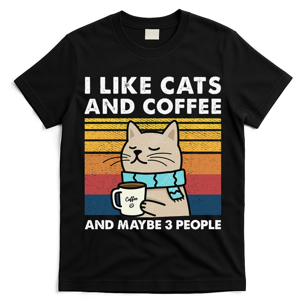 I Like Cats And Coffee And Maybe 3 People T-Shirt
