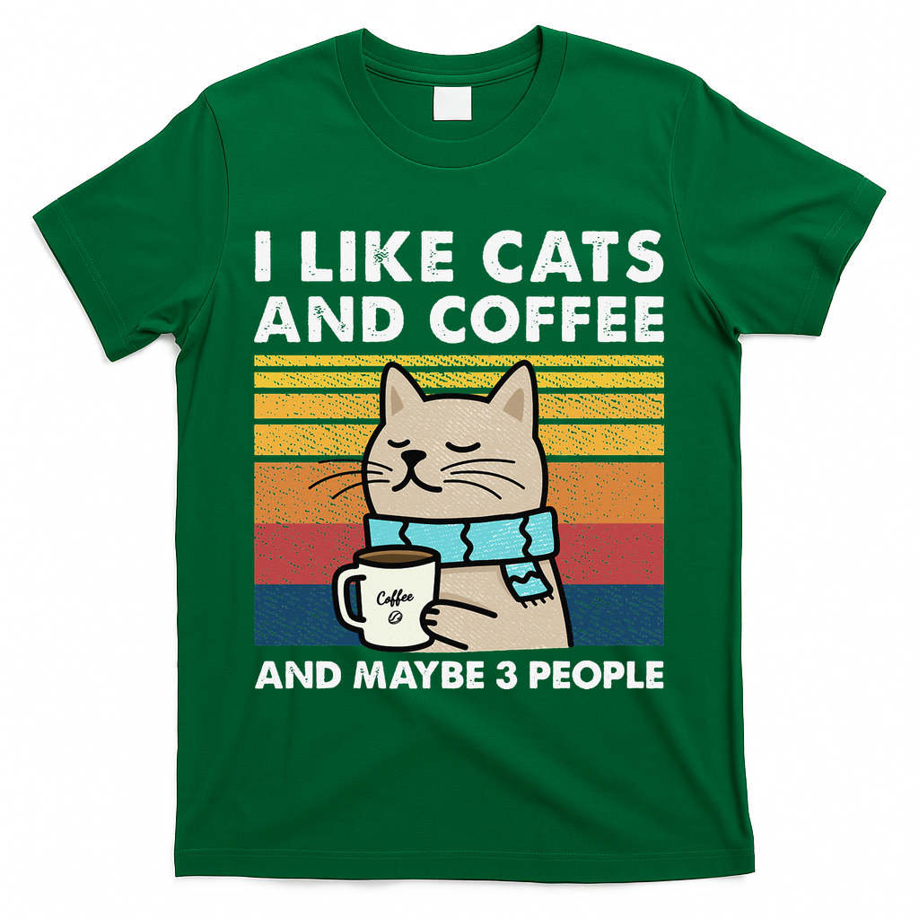 I Like Cats And Coffee And Maybe 3 People T-Shirt