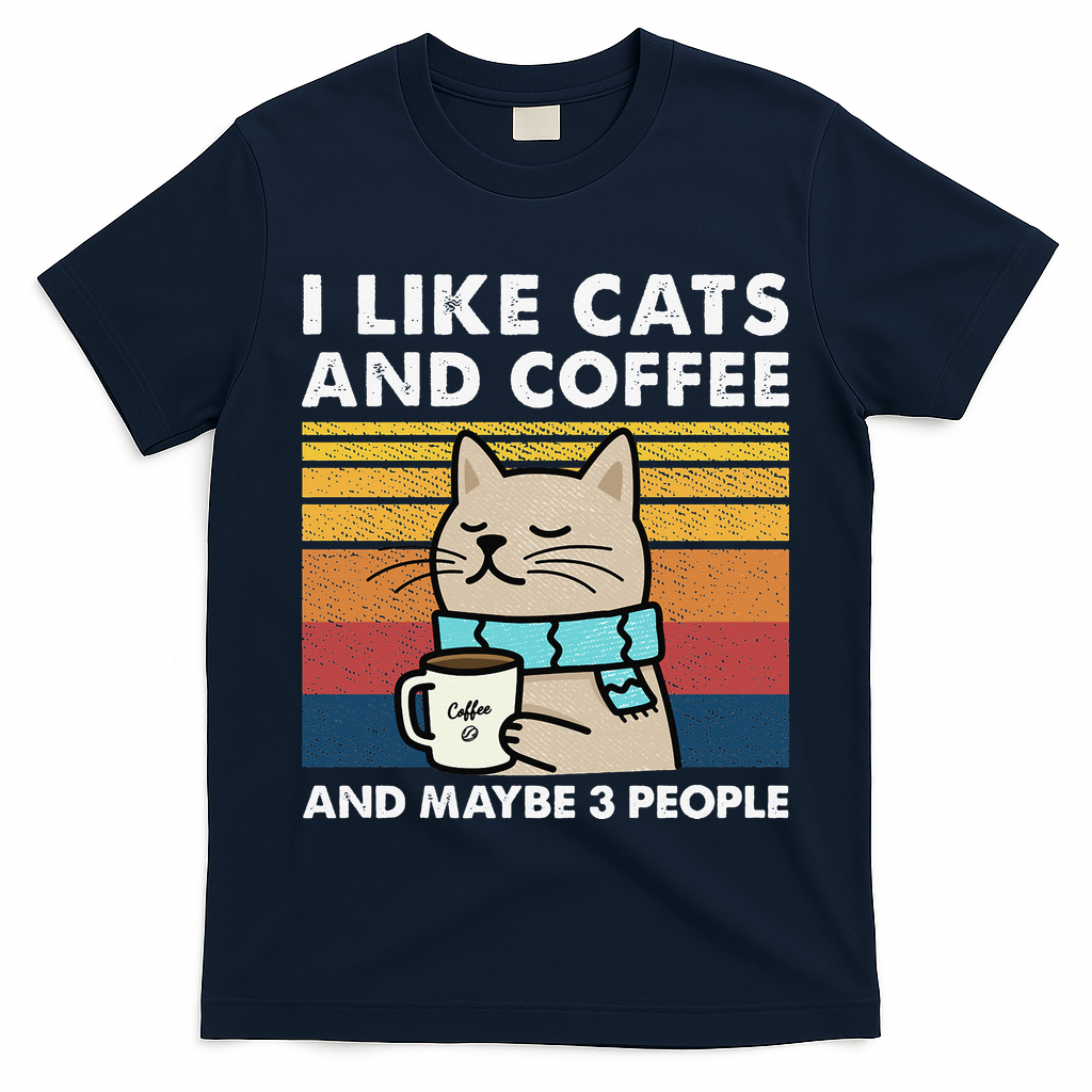 I Like Cats And Coffee And Maybe 3 People T-Shirt
