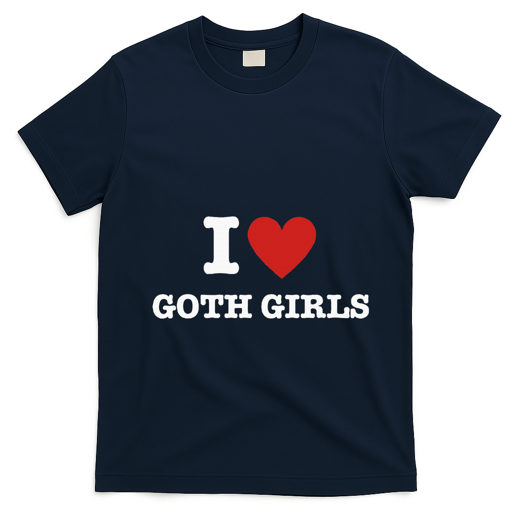 I Love Goth T-Shirt - Navy Blue