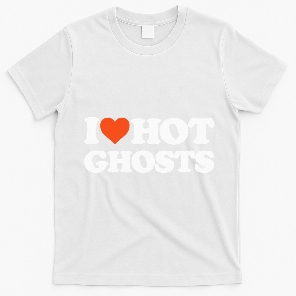 I Love Hot Ghosts I Heart Hot Ghosts Sexy Ghost T-Shirt - White
