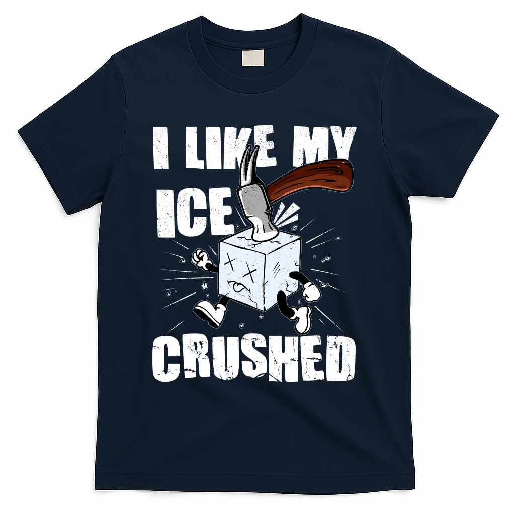 I Like My ICE Crushed Anti ICE  T-Shirt - Navy