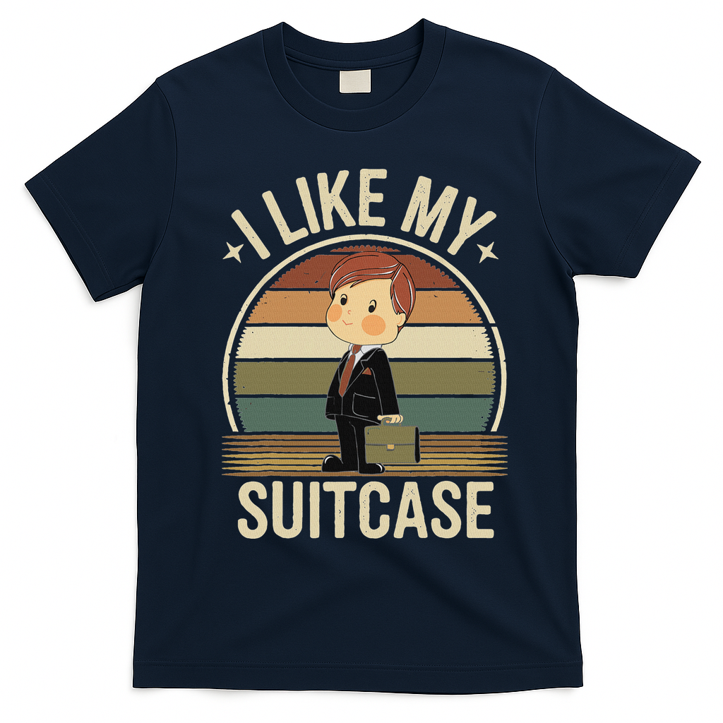 I Like My Suitcase Vintage Trump Sootcase Viral Meme T-Shirt - Navy Blue