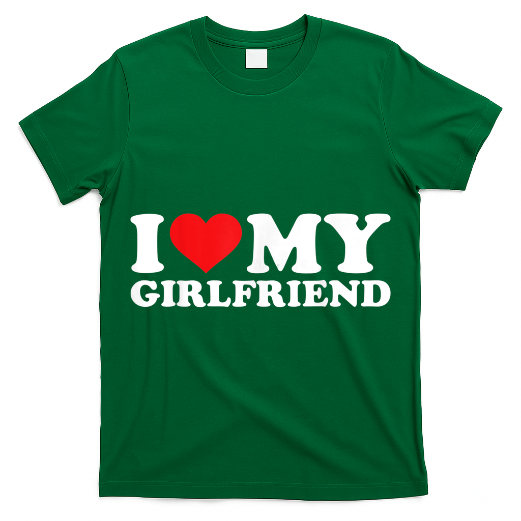 I Love My Girlfriend Tshirt Funny Valentine Red Heart Love T-Shirt