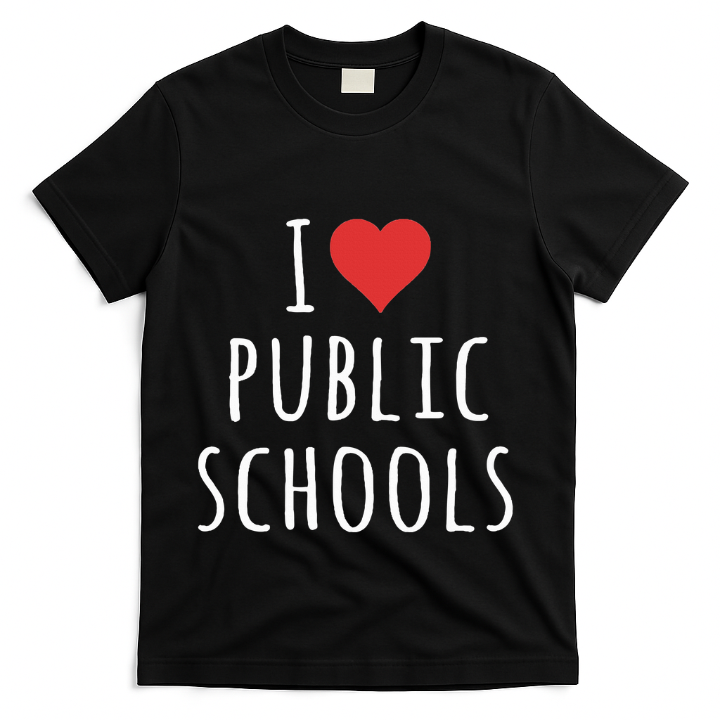 I Love Public Schools T-Shirt - Black