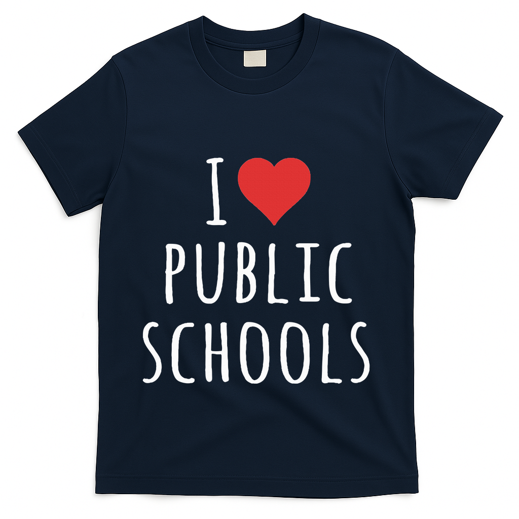 I Love Public Schools T-Shirt - Navy