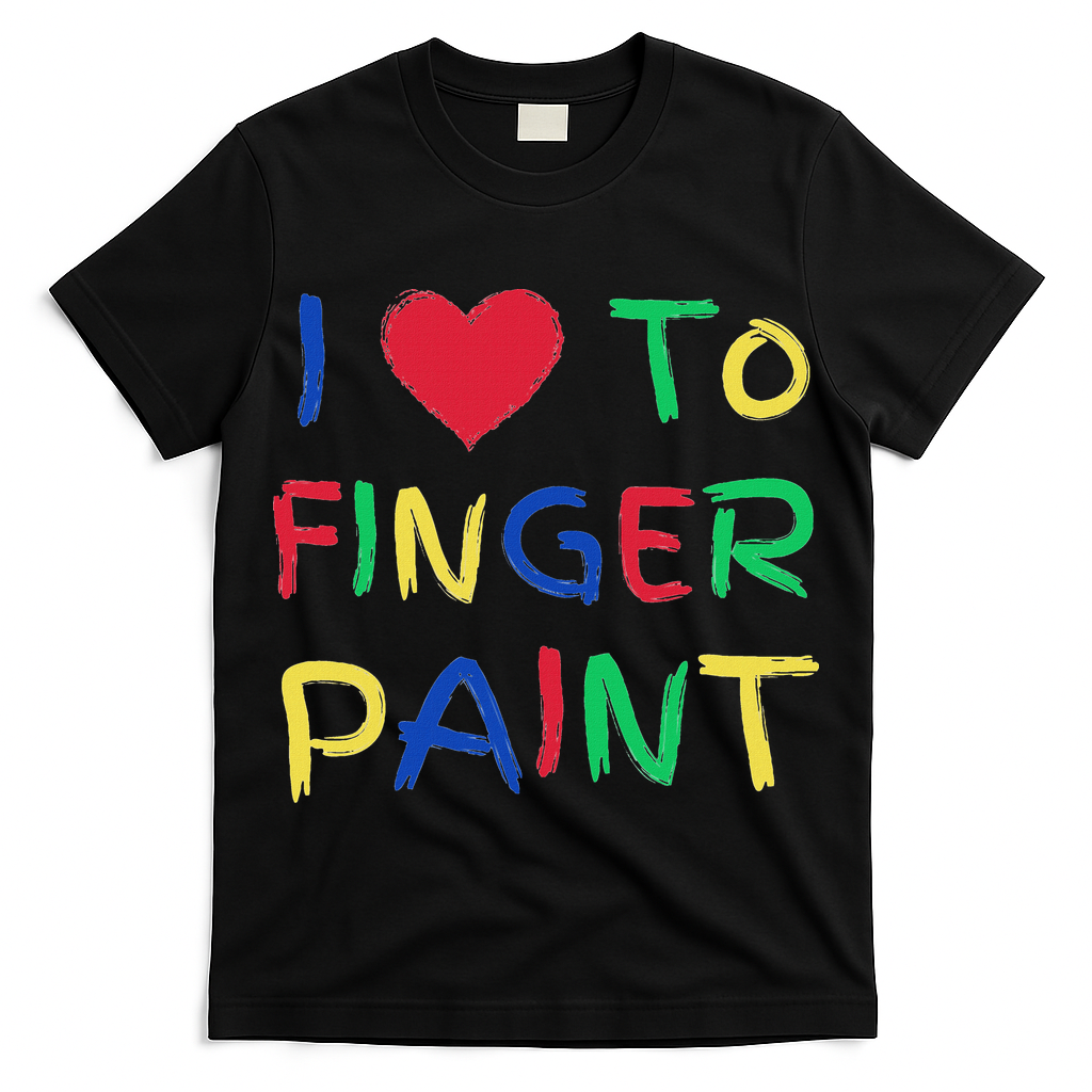 I Love To Finger Paint Couple Valentine Day Cute Heart Love T-Shirt