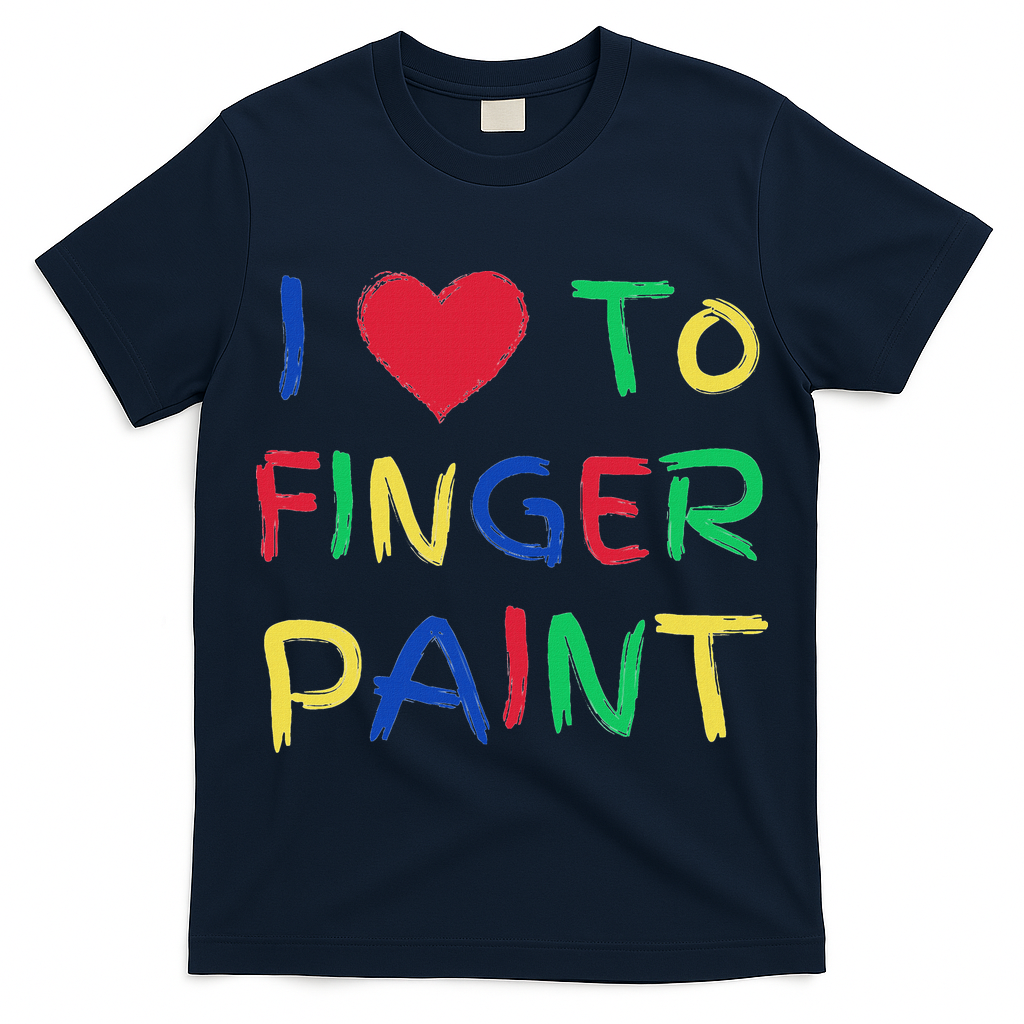 I Love To Finger Paint Couple Valentine Day Cute Heart Love T-Shirt