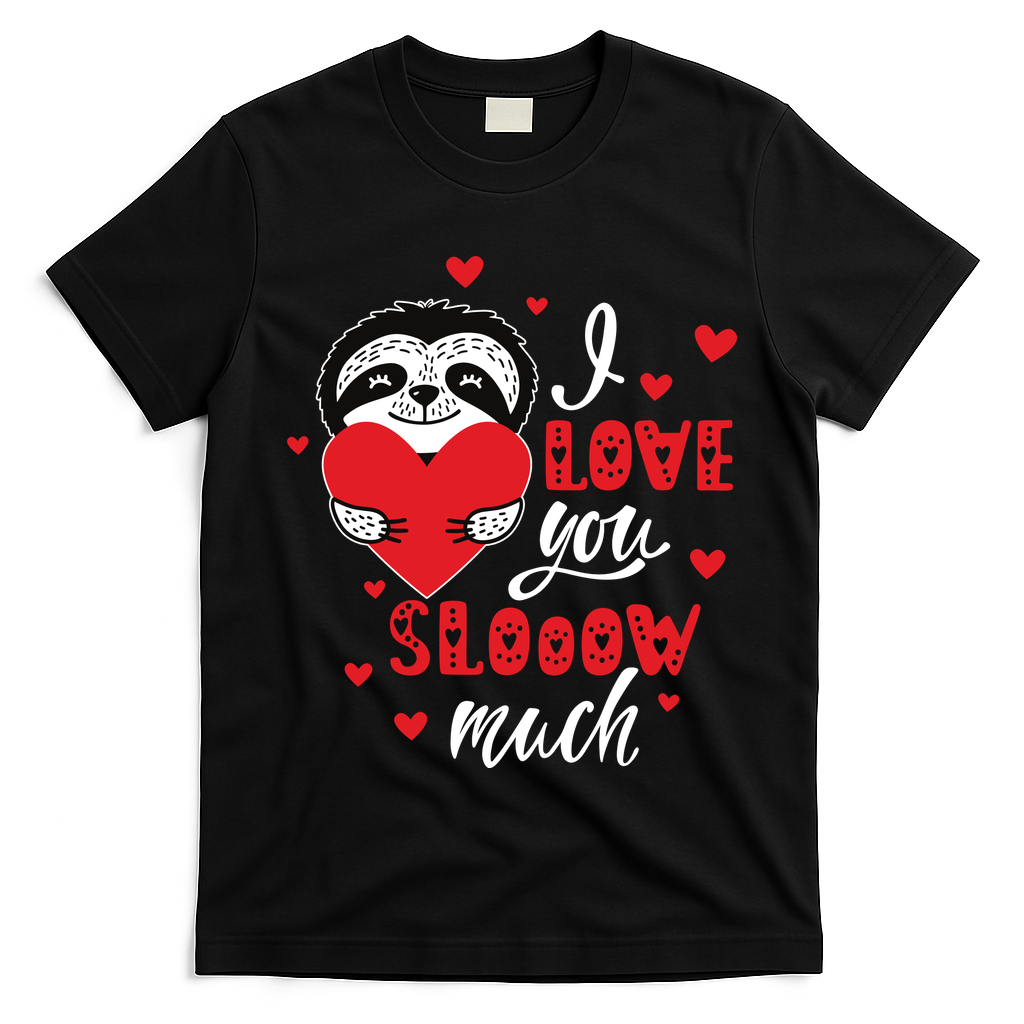 I Love You So Much Cute Sloth Valentines Day Gift T-Shirt